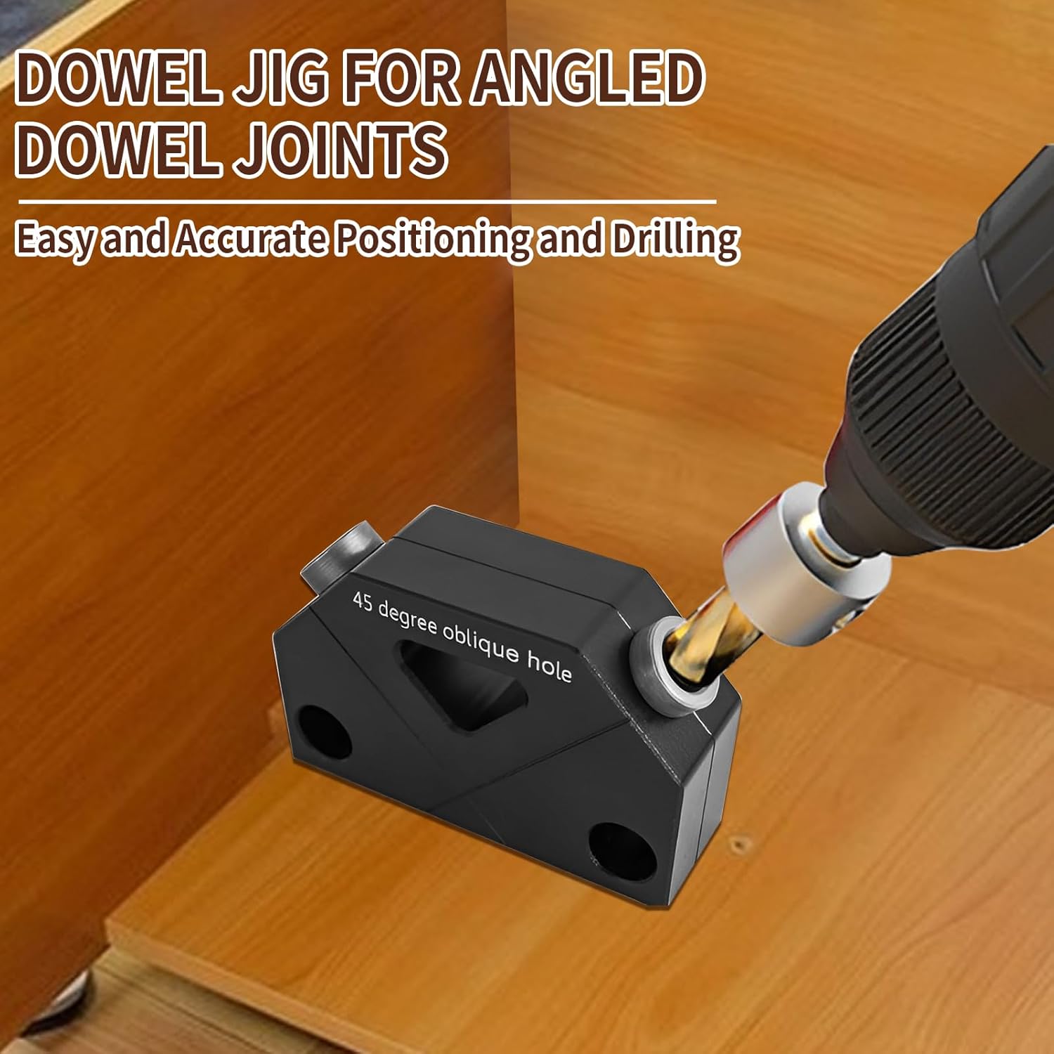 Dowel Jig X for Angled Dowel Joints, Joints Pocket Hole Jig Kit Dowel Jig Kit Handheld Dowel Drill Guide Drilling Assistant with Drill Bit, Hex Key Parts for Woodworking DIY Carpentry Projects