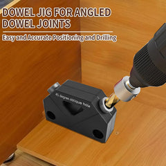 Dowel Jig X for Angled Dowel Joints, Joints Pocket Hole Jig Kit Dowel Jig Kit Handheld Dowel Drill Guide Drilling Assistant with Drill Bit, Hex Key Parts for Woodworking DIY Carpentry Projects