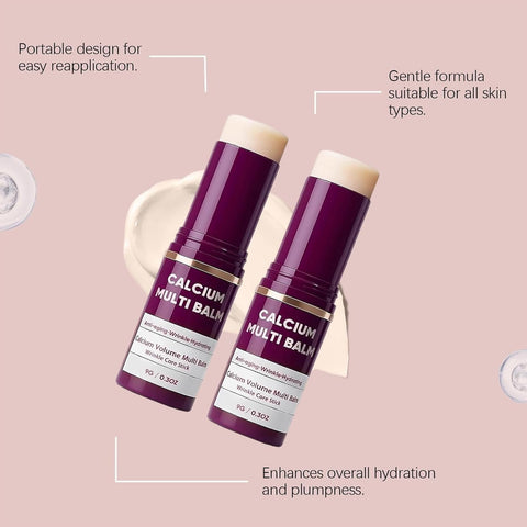 Calcium Multi Balm, Wrinkle Core Stick, Anti Aging Firming Skincare Stick, Collagen Moisturing Stick, Hydrating Skin, Suitable For Eyes, Face, Neck