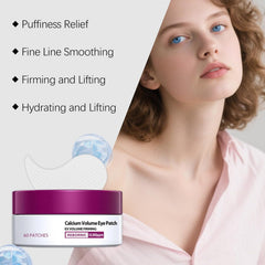 Calcium Volume Eye Patch, Calcium Volume Hydrogel Eye Patches, Under Eye Patches with Elastin (30 Pairs/Box)