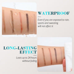 3D Waterproof Microblading Eyebrow Pen, 4 Tip Tattoo Pencil Creates Natural Looking Brows Effortlessly, Waterproof Makeup Fine Stroke Microblading Eyebrow Pencil Creates Natural (5 pcs)