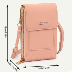Cell Phone Bag, PU Leather Crossbody Cellphone Purse for Women, Touch Screen Cell Phone Pouch Holder Shoulder Bag RFID Blocking Wallet Handbag with Shoulder Strap
