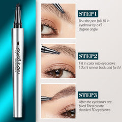 3D Waterproof Microblading Eyebrow Pen, 4 Tip Tattoo Pencil Creates Natural Looking Brows Effortlessly, Waterproof Makeup Fine Stroke Microblading Eyebrow Pencil Creates Natural (5 pcs)