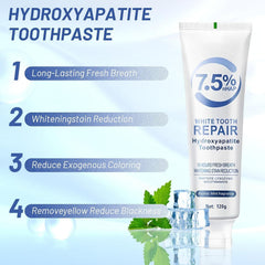 7.5% Hydroxyapatite Toothpaste, Whitening Toothpaste, Gentle Mint, Fresh Breath