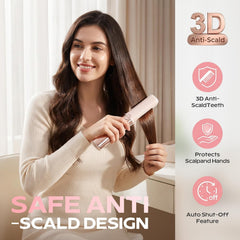 Cordless Hair Straightener and Curler, 2 in 1 Portable Flat Iron with Charging Dock, 4000mAh Rechargeable Battery, 4 Adjustable Temps 284°F-428°F