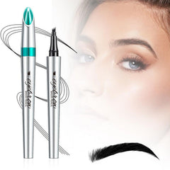 3D Waterproof Microblading Eyebrow Pen, 4 Tip Tattoo Pencil Creates Natural Looking Brows Effortlessly, Waterproof Makeup Fine Stroke Microblading Eyebrow Pencil Creates Natural (black)