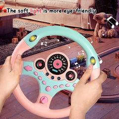 Steering Wheel Driving Toy, Simulated Steering Wheel for Kids, Electric Car Steering Wheel Toys, Educational Children Skills Training Gift
