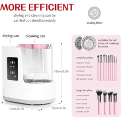 Makeup Brush Cleaner, 3 IN 1 Makeup Brush Cleaner Machine with Dual-Direction Cleaning, 2H/5H Dryer Timer, Detachable Wash Tank, Touch Control, and 5-Min Quick Wash