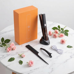 Cordless Hair Straightener and Curler, 2 in 1 Portable Flat Iron with Charging Dock, 4000mAh Rechargeable Battery, 4 Adjustable Temps 284°F-428°F