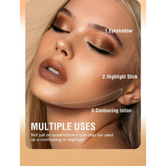 8 Colors Fashion Pearly Shinny Eye Shadow, Durable Smooth Waterproof Eye Shadow Stick Sparkling Flash Eye Shadow Glossy Smoked Eye Makeup(B)
