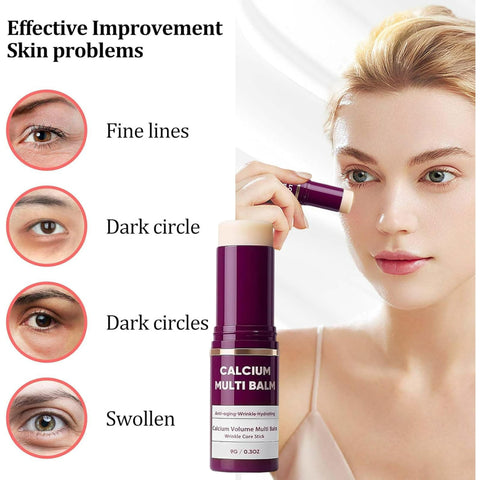 Calcium Multi Balm, Wrinkle Core Stick, Anti Aging Firming Skincare Stick, Collagen Moisturing Stick, Hydrating Skin, Suitable For Eyes, Face, Neck
