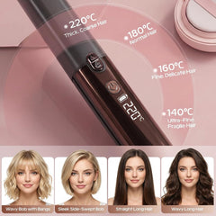 Cordless Hair Straightener and Curler, 2 in 1 Portable Flat Iron with Charging Dock, 4000mAh Rechargeable Battery, 4 Adjustable Temps 284°F-428°F