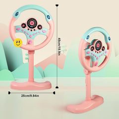 Steering Wheel Driving Toy, Simulated Steering Wheel for Kids, Electric Car Steering Wheel Toys, Educational Children Skills Training Gift
