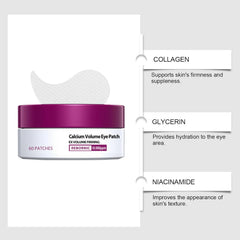 Calcium Volume Eye Patch, Calcium Volume Hydrogel Eye Patches, Under Eye Patches with Elastin (30 Pairs/Box)