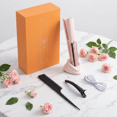 Cordless Hair Straightener and Curler, 2 in 1 Portable Flat Iron with Charging Dock, 4000mAh Rechargeable Battery, 4 Adjustable Temps 284°F-428°F