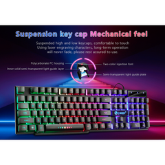 Wired Gaming Keyboard & Mouse Combo, USB Wired LED Backlight Gaming Mouse and Keyboard for Laptop PC Computer Gaming and Work