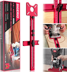 4 in 1 Aluminum Router Milling Groove Bracket (Rose Red)