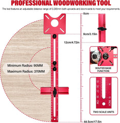 4 in 1 Aluminum Router Milling Groove Bracket (Rose Red)