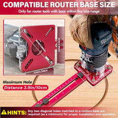 4 in 1 Aluminum Router Milling Groove Bracket (Rose Red)