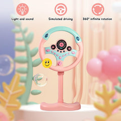 Steering Wheel Driving Toy, Simulated Steering Wheel for Kids, Electric Car Steering Wheel Toys, Educational Children Skills Training Gift