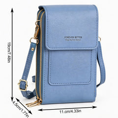 Cell Phone Bag, PU Leather Crossbody Cellphone Purse for Women, Touch Screen Cell Phone Pouch Holder Shoulder Bag RFID Blocking Wallet Handbag with Shoulder Strap