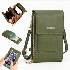 Cell Phone Bag, PU Leather Crossbody Cellphone Purse for Women, Touch Screen Cell Phone Pouch Holder Shoulder Bag RFID Blocking Wallet Handbag with Shoulder Strap