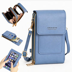 Cell Phone Bag, PU Leather Crossbody Cellphone Purse for Women, Touch Screen Cell Phone Pouch Holder Shoulder Bag RFID Blocking Wallet Handbag with Shoulder Strap