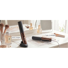 Cordless Hair Straightener and Curler, 2 in 1 Portable Flat Iron with Charging Dock, 4000mAh Rechargeable Battery, 4 Adjustable Temps 284°F-428°F
