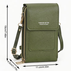 Cell Phone Bag, PU Leather Crossbody Cellphone Purse for Women, Touch Screen Cell Phone Pouch Holder Shoulder Bag RFID Blocking Wallet Handbag with Shoulder Strap