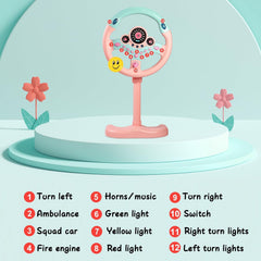 Steering Wheel Driving Toy, Simulated Steering Wheel for Kids, Electric Car Steering Wheel Toys, Educational Children Skills Training Gift