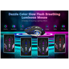 Wired Gaming Keyboard & Mouse Combo, USB Wired LED Backlight Gaming Mouse and Keyboard for Laptop PC Computer Gaming and Work
