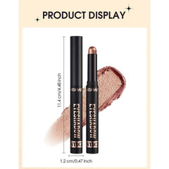 8 Colors Fashion Pearly Shinny Eye Shadow, Durable Smooth Waterproof Eye Shadow Stick Sparkling Flash Eye Shadow Glossy Smoked Eye Makeup(B)