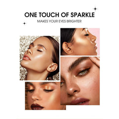 8 Colors Fashion Pearly Shinny Eye Shadow, Durable Smooth Waterproof Eye Shadow Stick Sparkling Flash Eye Shadow Glossy Smoked Eye Makeup(B)