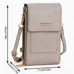 Cell Phone Bag, PU Leather Crossbody Cellphone Purse for Women, Touch Screen Cell Phone Pouch Holder Shoulder Bag RFID Blocking Wallet Handbag with Shoulder Strap