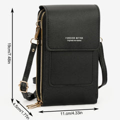 Cell Phone Bag, PU Leather Crossbody Cellphone Purse for Women, Touch Screen Cell Phone Pouch Holder Shoulder Bag RFID Blocking Wallet Handbag with Shoulder Strap