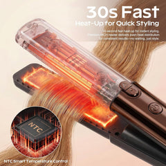 Cordless Hair Straightener and Curler, 2 in 1 Portable Flat Iron with Charging Dock, 4000mAh Rechargeable Battery, 4 Adjustable Temps 284°F-428°F