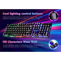 Wired Gaming Keyboard & Mouse Combo, USB Wired LED Backlight Gaming Mouse and Keyboard for Laptop PC Computer Gaming and Work