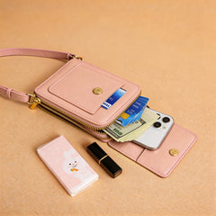 Cell Phone Bag, PU Leather Crossbody Cellphone Purse for Women, Touch Screen Cell Phone Pouch Holder Shoulder Bag RFID Blocking Wallet Handbag with Shoulder Strap