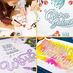 24 Glitter Pens Outline Marker Pens, Arts and Crafts, Art Supplies Colouring Pens for Christmas & Birthday Presents, , Stocking Fillers Gifts