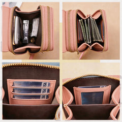 Cell Phone Bag, PU Leather Crossbody Cellphone Purse for Women, Touch Screen Cell Phone Pouch Holder Shoulder Bag RFID Blocking Wallet Handbag with Shoulder Strap
