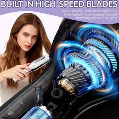 2 In 1 Hair Split Ends Trimmer, Cordless Split End Remover, Automatic Split End Trimmer With Blue Light Hair Care Split End Hair Trimmer For Dry Damaged Brittle