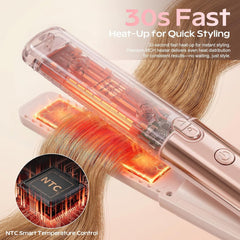 Cordless Hair Straightener and Curler, 2 in 1 Portable Flat Iron with Charging Dock, 4000mAh Rechargeable Battery, 4 Adjustable Temps 284°F-428°F